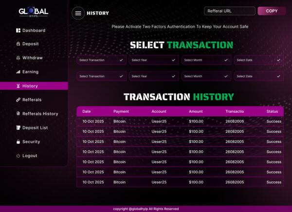 HISTORY PAGE Theme ID – GH09 Unique Templates