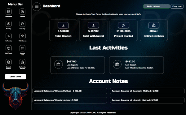 dashboard Theme ID – GH07 Unique Templates